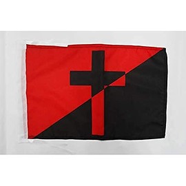 Christian anarchism Flag 18'' x 12'' cords - anarchist SMALL flags 30 x 45cm - Banner 18x12 in - AZ FLAG