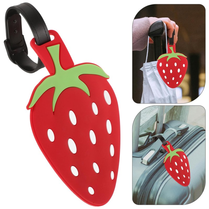 ABOOFAN Luggage Tag, Strawberry Handbag Tag, Luggage Hanging Label Tag,