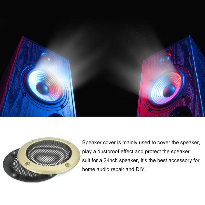 MECCANIXITY 4 Pcs 2inch Black Speaker Grill Mesh Metal Woofer