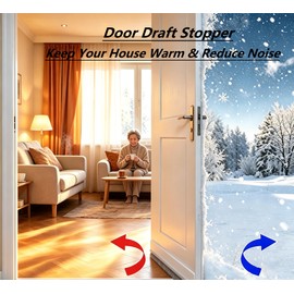 2 Pack Door Draft Stopper with Brush,2" W x 39" L Adjustable Widened Under Door Seal for Interior/Exterior Doors with Self Adhesive, Wind Proof Dust Proof,White
