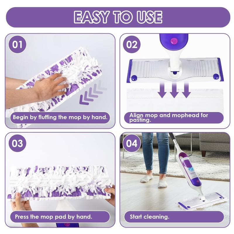 AserMocs Cleaning Cloths 30-Pack Disposable Power Mop Pads Refills Compatible
