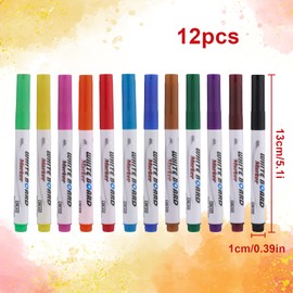 LUTER 12pcs Magic Water Painting Pen, Bright Colors Doodle Water Floating Pens Erasable Whiteboard Watercolor Marker Pens for Kids Adults(12 Colors)
