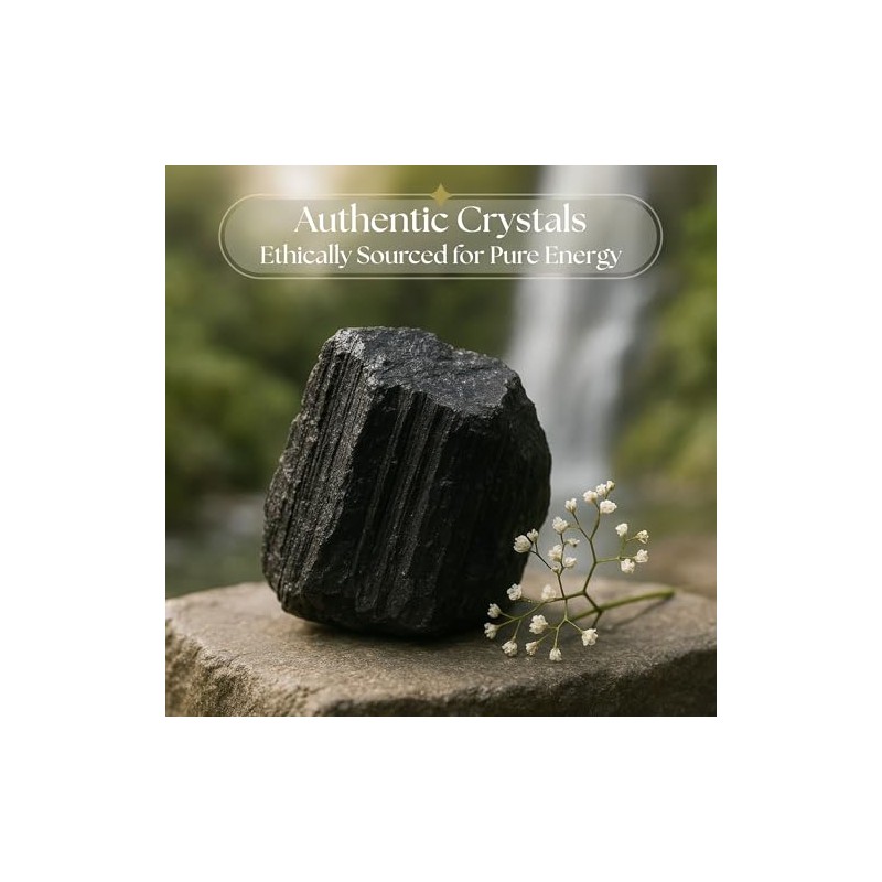 Anima Black Tourmaline Crystal – Raw Grounding Stone for Protection,