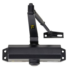 Light/Medium Duty Residential & Light Commercial Auto Door Closer -Boomerang D503 Surface Mounted, Cast Aluminum Closer, Adjustable Closing, Grade 2 & UL 3 Hour Fire Rated, Matte Black (US19)