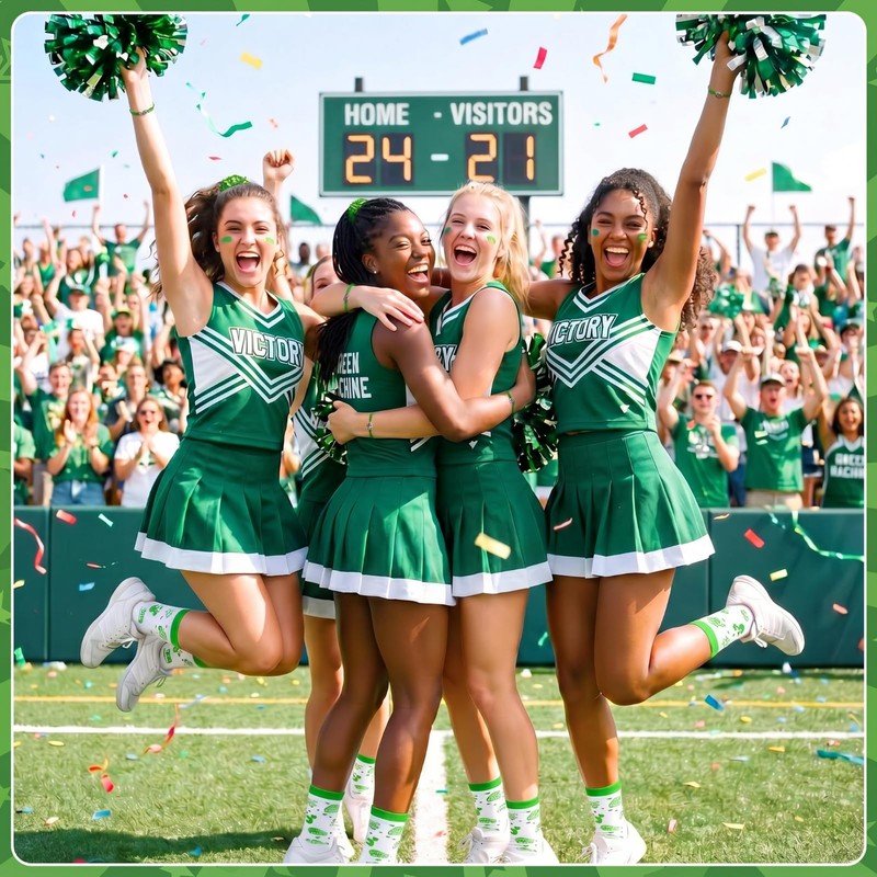 144 Pcs Cheerleader Gifts Bulk for Team, 6 Sets Goodie,Green