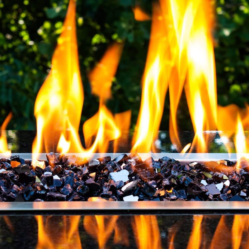 NUPICK 10 Pound Fire Glass, 1/2 Inch Reflective Fire Glass,