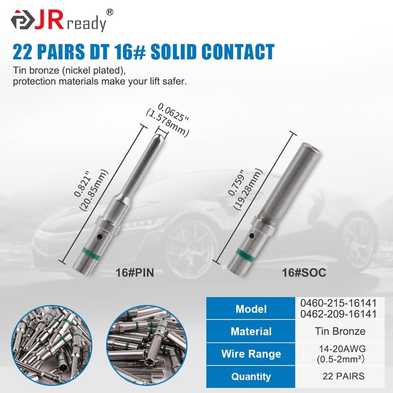 JRready ST6328-4 Pin Way Deutsch DT Series Connector 5 Kit,14-20
