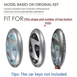 SANRILY Metal & Leather 5/7 Button Smart Key Fob Cover Compatible with Hyundai Ioniq 6 Grandeur GN7 KONA 2023 2024 Azera Keyless Key Shell with Leather Keychain Black