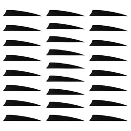 sourcing map Arrow Vanes Arrow Fletching 4" Shield Shape Turkey Feathers for Hunting DIY Shooting(Black, Pack of 25)