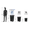 27 Gallon Step-On Trash Can/Container, Black Plastic Dustbin with Lid