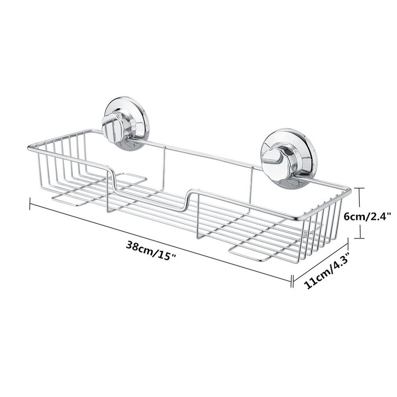 SANNO Shower Caddy Rustproof Bath Accessories with Vacuum Suction Cups,Strong