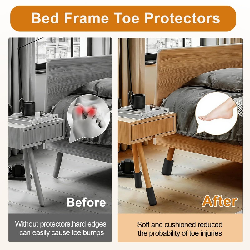 8 Pcs Bed Leg Protectors, Spiral Design Bed Frame Leg