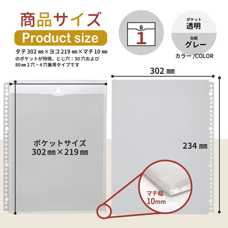 Lion A4 NP-1M File Refill, Organize Anything, 2 Pockets, Clear