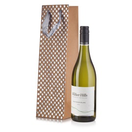 JUVITUS Kraft Wine Bottle Gift Bags with Metallic Embossed Polka Gold Dots (6 Pack) - for Birthdays, Anniversaries, Weddings, Gift Favors, and Holidays