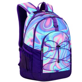 Choco Mocha Purple Backpack for Teen Girls, School Backpack Travel Bookbag 18 Inch for Teenager Girls,Liquid Purple