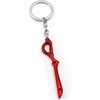 Red Scissor Blade Sword Key Ring Keychain