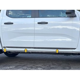 QAA is a 6 piece Stainless Steel Body Side Molding Accent Trim, 2 3/8" wide that is compatible with Ford Ranger 2024-2025 AT64345
