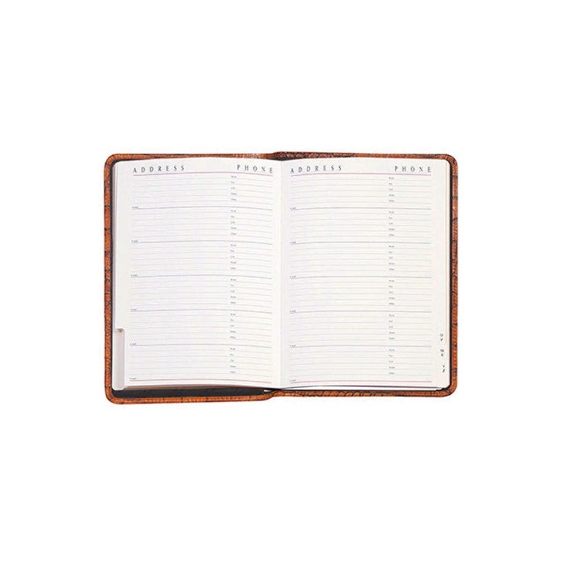 Scully Ostrich Leather Tel/Address Book Organizer Business (Brown)