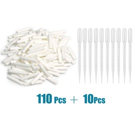 ZIOJOVK110 Pack Wick Essential Oil Inhaler Replacement Kit, 4 cm (1 5/8 inch) Blank Nasal Sticks,or Essential Oil Inhalers.