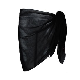 P4F Half Cotton Sarong, 55cm x 200cm (UK, Alpha, One Size, Regular, Regular, Black)