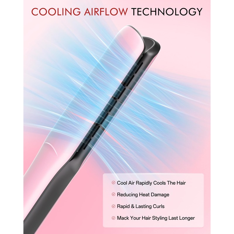 Betahouse Flat Iron Hair Straightener Airflow Curling Iron, Hair Straightener