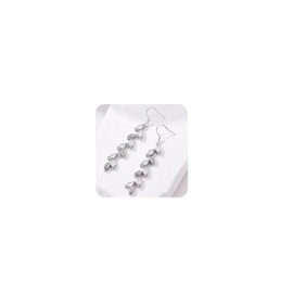 GAOKOXI Silver Crystal Drop Earrings Cubic Zirconia Wedding Earrings for Bridal Bridesmaid Rhinestone Dangle Earrings for Women Prom Party Jewelry Gifts