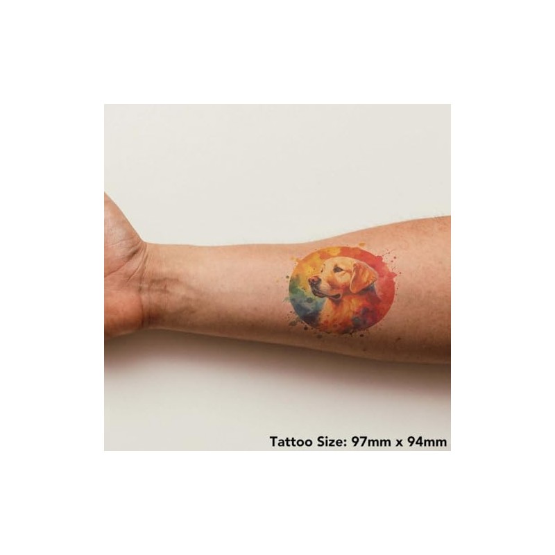 Azeeda 'Golden Retriever' Temporäres Tattoo - Hautfreundlicher & Ungiftiger Abziehbild