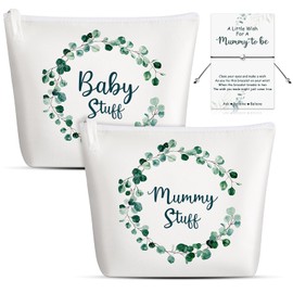 Ylinge Mum to Be Gifts for Baby Shower Pregnancy Gifts for Mum Mummy to Be Gifts New Mum Gifts Cosmetic Bags Canvas Pouch Bags Mummy to Be Wish Bracelet with Cute Keepsake Card for Pregnant Presents