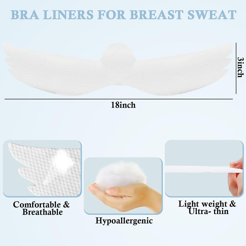 Cuffbow 100 Pcs Disposable bra liners to absorb sweat under