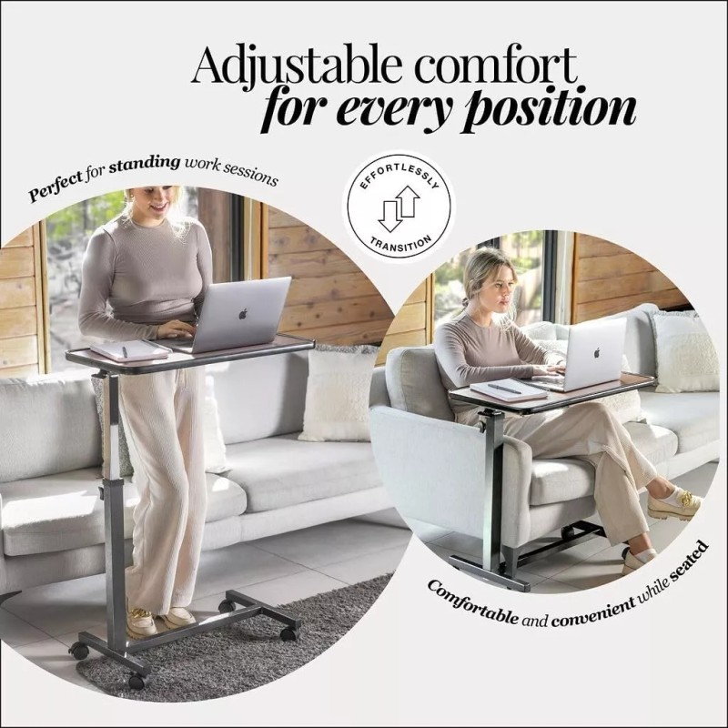 Medical king Adjustable Overbed Bedside Table with Wheels, Bed Desk,