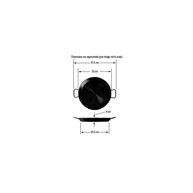 La Ideal Restaurant Grade 'Pata Negra' Paella Pan - Flat