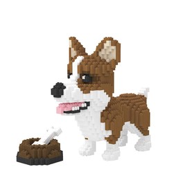 Larcele Dog Micro Building Blocks Animal Mini Building Toy Bricks,4819 Pieces KLJM-02 (Corgi Dog and Food)