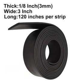 Neoprene Rubber Strips 1/8 (.125)" Thick X 3" Wide X 120" Long, Solid Rubber Rolls Use for Gaskets DIY Material, Supports, Leveling, Sealing, Flooring