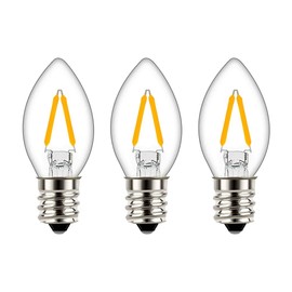 Tsunetani C7 Edison 1.5W Equivalent to 15 Watt Incandescent LED Filament Mini Night Light Bulbs - E12 Candelabra Base 2700K Warm White for Home Decorate 150Lumens - 3Pack
