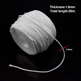 Nylon Cord White Cord Cord Cord 1.8 mm Thick, 50 m Long Nylon Thread Tear-Resistant for Bracelets/Gardening Cord for Crafts/Weaving/Blinds