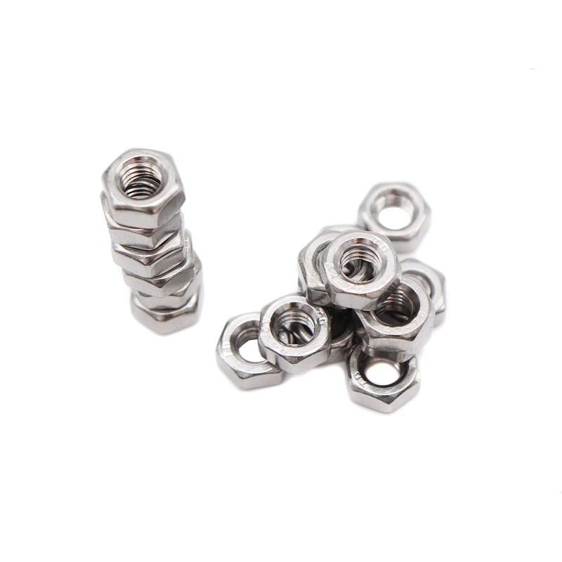binifiMux 50pcs M6 x 1.0mm Hex Nuts 304 Stainless Steel
