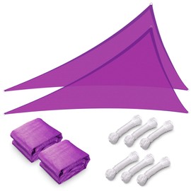 Yescom 2 Packs 28'x28'x28' Triangle Sun Shade Sail Fuchsia 97% UV Block Commercial Events Carpark Swimming Pool Camping Beach Picnic Playground Outdoor Building Canopy