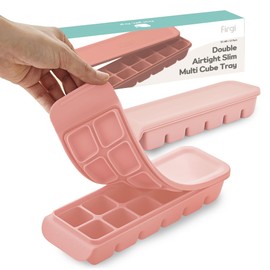 Firgi Silicone Freezer Trays with Lid, 0.5oz 12 Section - Leak Proof Silicone Freezer molds for Homemade Baby Food Breastmilk, Purees, Vegetables, Baby Food Jars Ice Tray with Lid BPA Free Pastel Pink