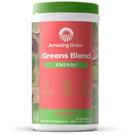 Amazing Grass Green Superfood Energy: Super Greens Powder & Plant Based Smoothie Mix, Caffeine with Matcha Green Tea & Beet Root Powder, Watermelon, 60 Servings
