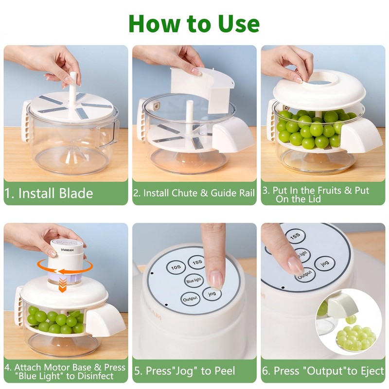 Automatic Grape Peeler Machine, Electric Garlic Peeler & Cherry Tomato,Cordless