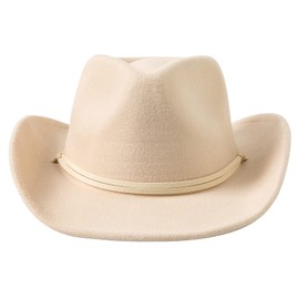 Jastore Toddler Baby Cowboy Hat Infant Baby Boys Girl Wide Brim Western Cowgirl Hats with Wind Lanyard (Beige, 1-3 Years)