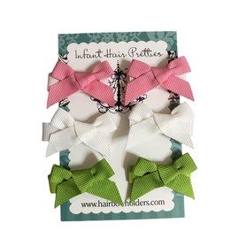 HAIR BOWS Made with self fasteners for Baby Girl - BEST BABY SHOWER GIFT - Pigtail Sets Small Bows Traditional Mini Bows Blue White Green Yellow Hot Pink Light Pink Red Lavender Small Soft Baby Bows, Tiny Bows for Pigtails