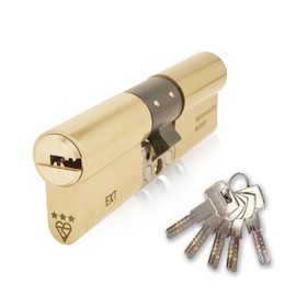 IRONWORX® Spectre Brass 45mm (Internal) / 40mm (External) (85mm) Maximum-Security Police Approved TS007 BSI 3 Star Double Euro Cylinder Lock (Key Both Sides), Includes 5X Keys
