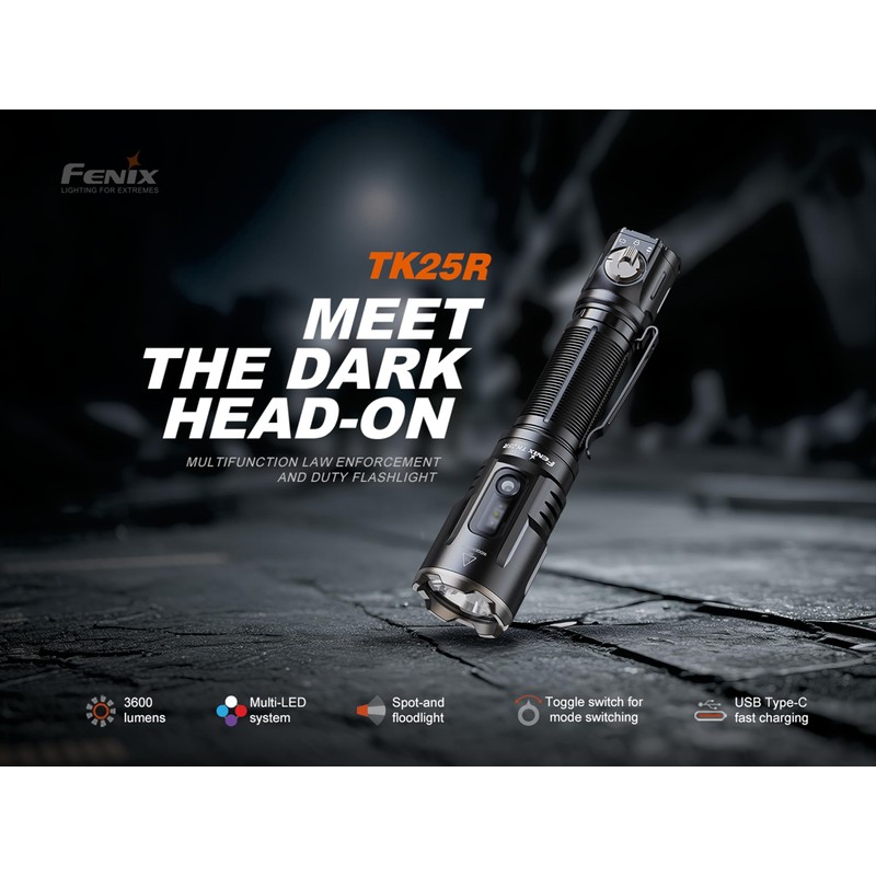 Fenix TK25R Tactical Flashlight 3600 Lumens Mode Switch Toggle Switch