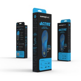 Performance Insole Active Support Medium Arch Running Walking Shock Absorbing Cushioned Deep Heel Cup Carbon Stabilizer