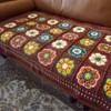 Handmade Granny Square Crochet Throw Blanket, Light Weight, Soft, Warm,