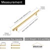QOGRISUN 2-Pack Solid Brass Cabinet Pulls, Gold Euro Style T-Bar