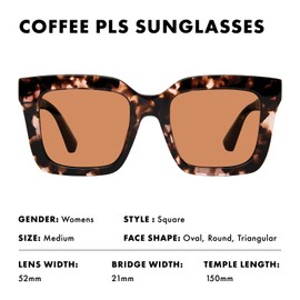 Prive Revaux Coffee Pls Sunglasses – Handcrafted, Scratch & Impact Resistant Lenses with 100% UV Protection – For Women – Pink Havana