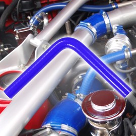 X AUTOHAUX 13mm 0.51" ID 90 Degree Elbow Silicone Reducer Hose Pipe Bend Turbo Water Intercooler Blue