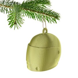 Motorbike Helmet Christmas Bauble Decoration Ornament For Christmas Xmas Noel (Gold)